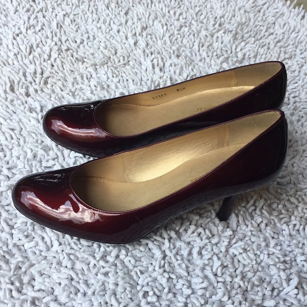 Mr Seymour by Stuart Weitzman Red Patent Leather Shoes size 8.5 - Picture 3 of 7